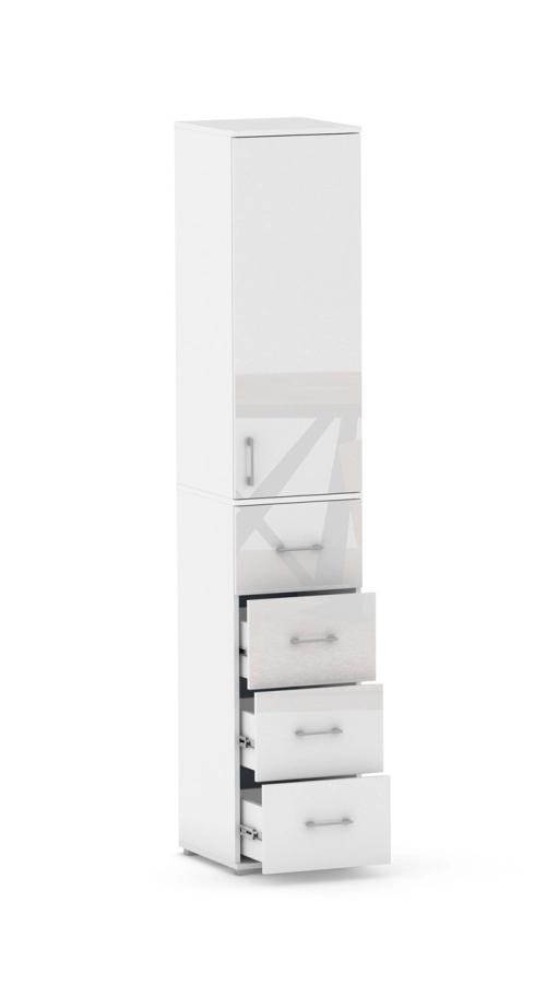 Szafa na ubrania z drążkiem Pola 215 - 4 szuflady 40-50 cm BIALA
